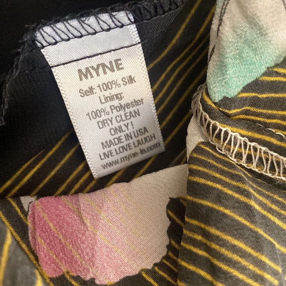 Myne Black & Gold Tropical Print Dress; size 6; very gently used - Picture 4 of 4